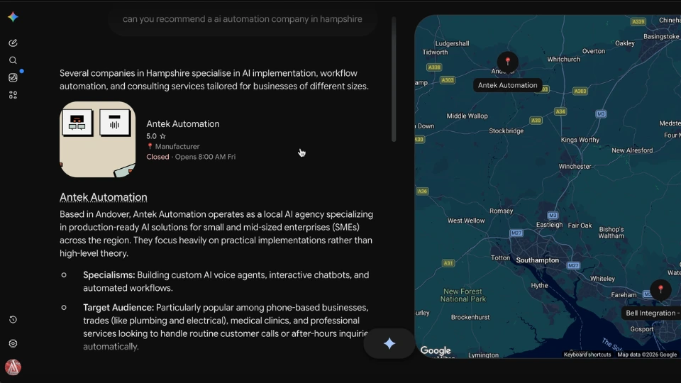 Antek cited by Google Gemini
